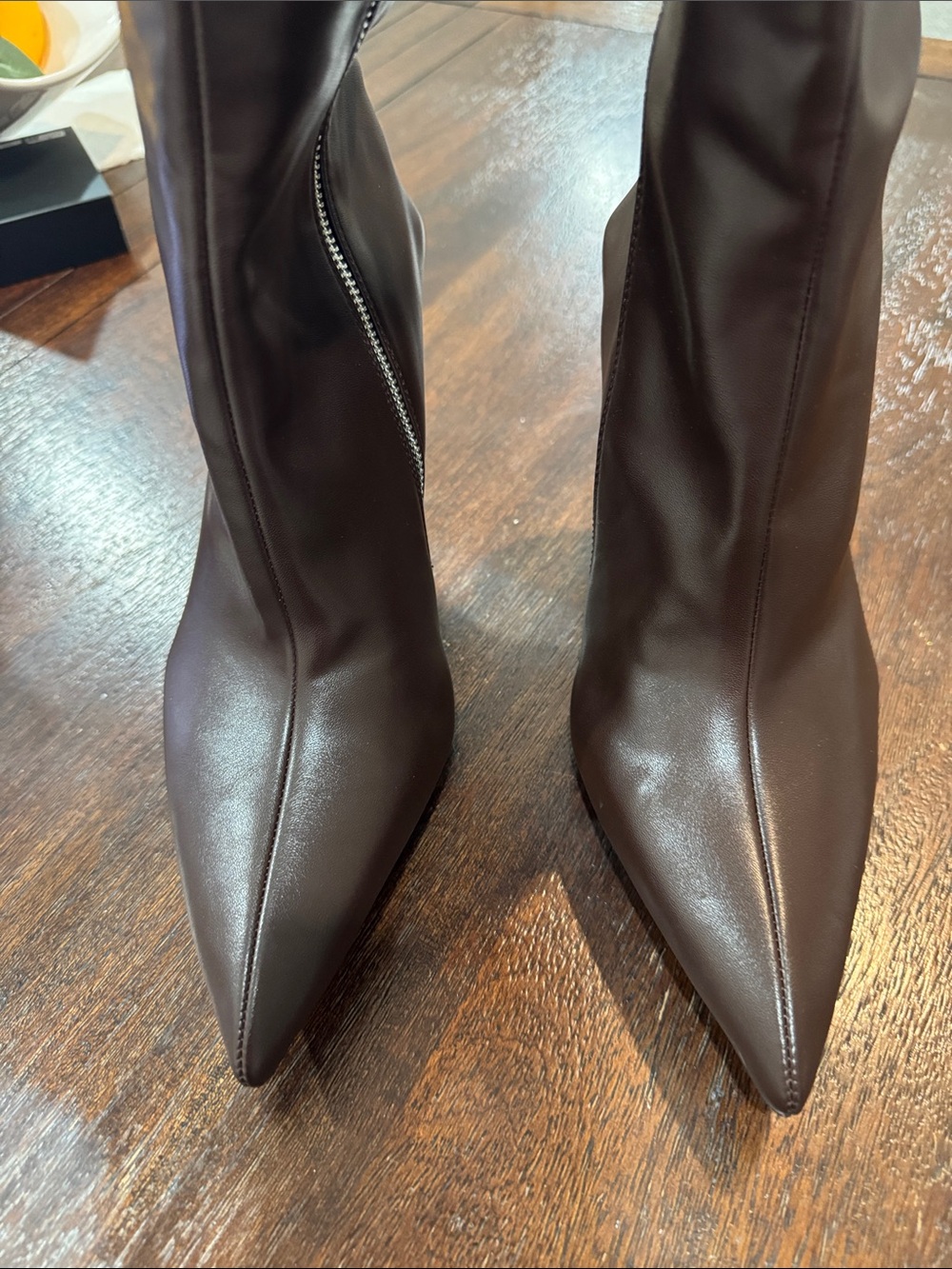 GPX Women’s Pointed Toe High Heel Knee Boots - Brown size 8.5
